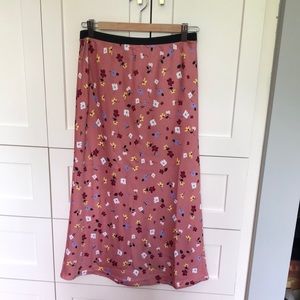 Floral, knee length midi skirt.